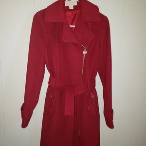 MK burgundy wool trench coat /peacoat